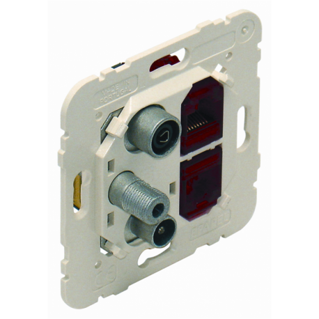 zás.multimediálna Logus90 R-TV-SAT-2xRJ45,Cat6 UTP